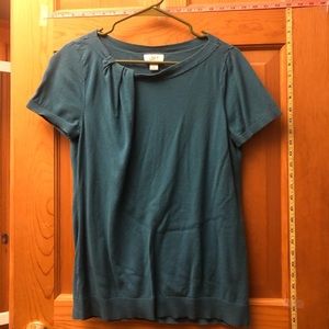 Ann Taylor Short Sleeve Blue Sweater